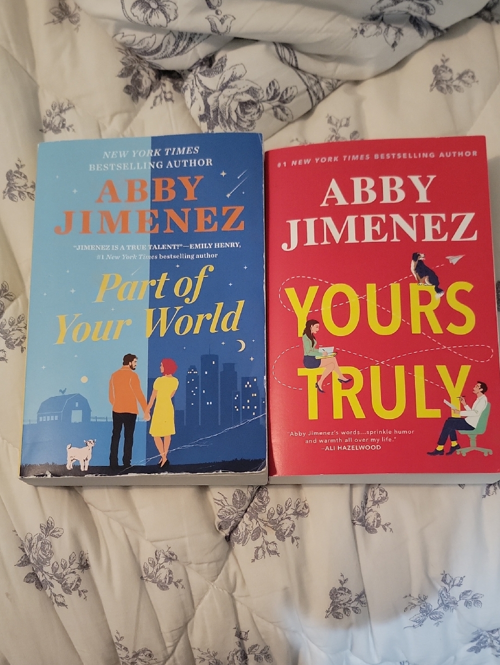 Abby Jimenez Hardcover Bundle - Part of Your World (Blue) & Yours Truly (Red)